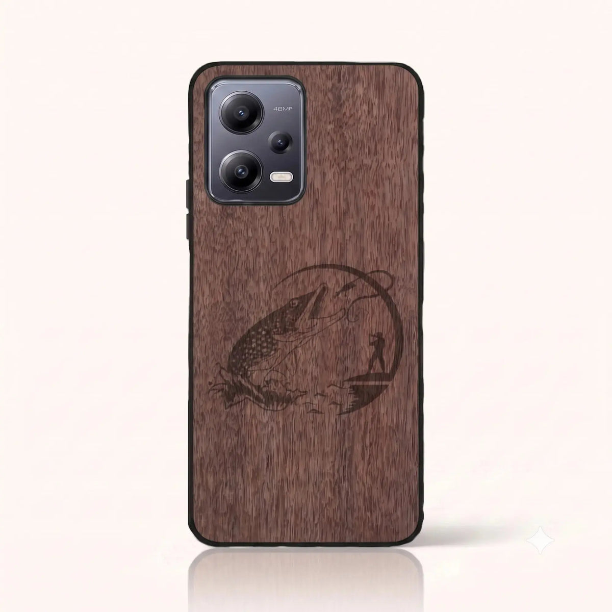 Coque Xiaomi Redmi Note 12 5G – Le Pêcheur en bois de noyer foncé