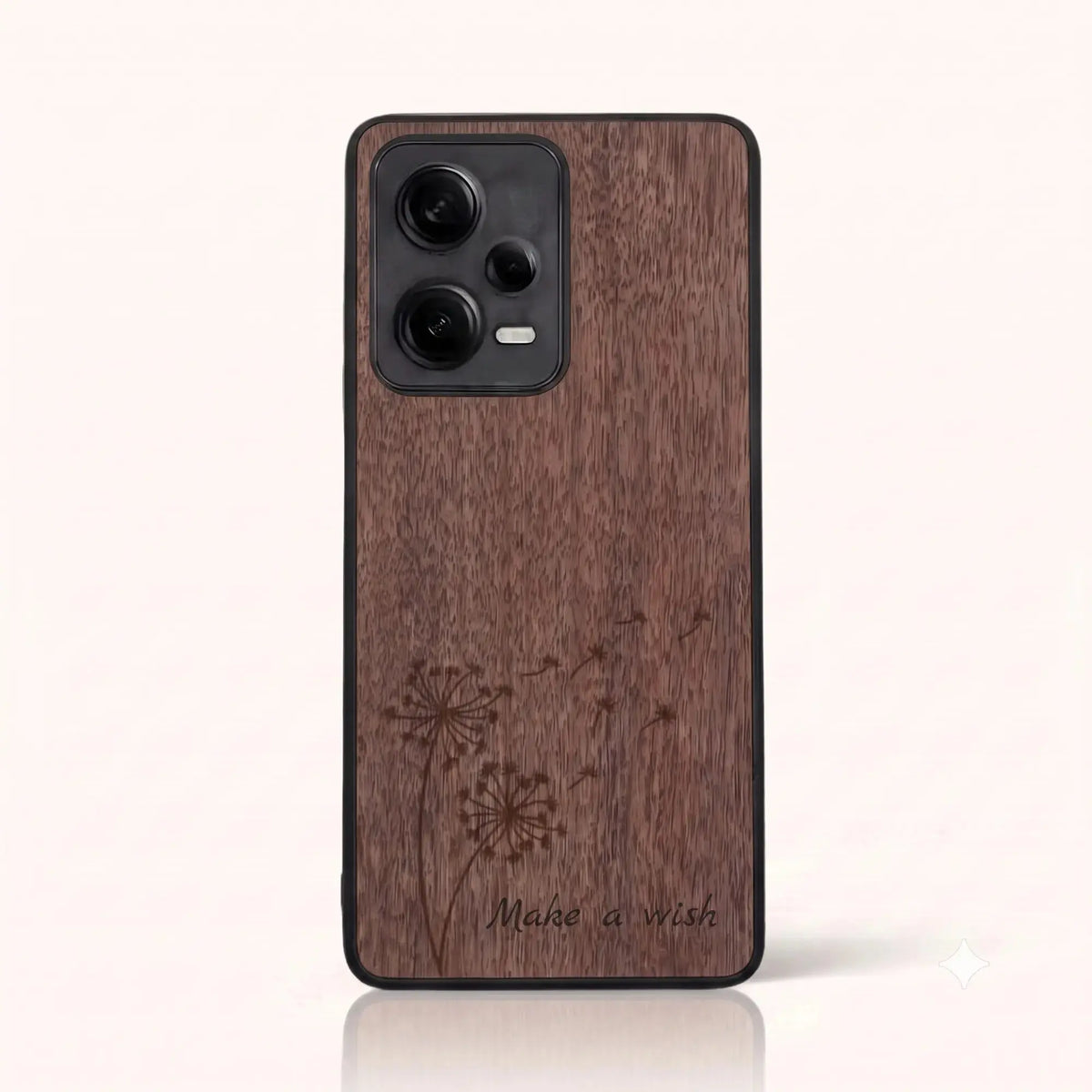 Coque Xiaomi Redmi Note 12 Pro 5G – Make a Wish en bois de noyer foncé