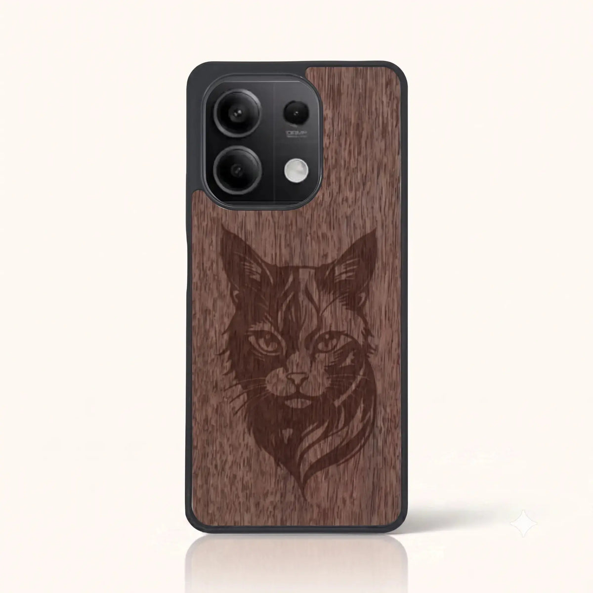 Coque Xiaomi Redmi Note 13 5G – Le Chat en bois de noyer foncé