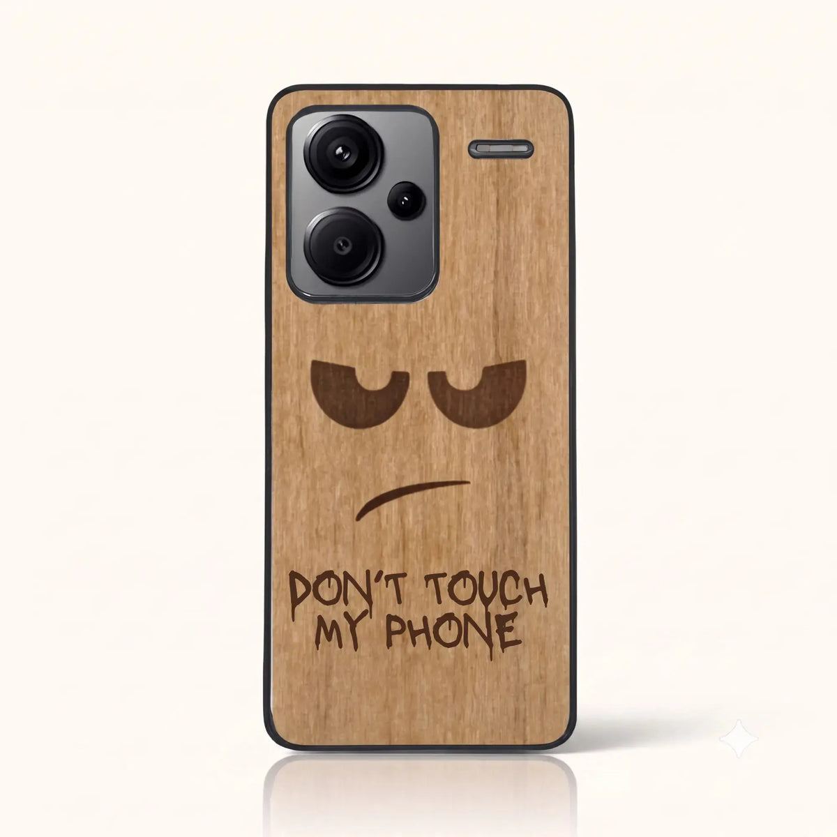 Coque Xiaomi Redmi Note 13 Pro Plus 5G – Don't Touch My Phone en bois de tilleul clair