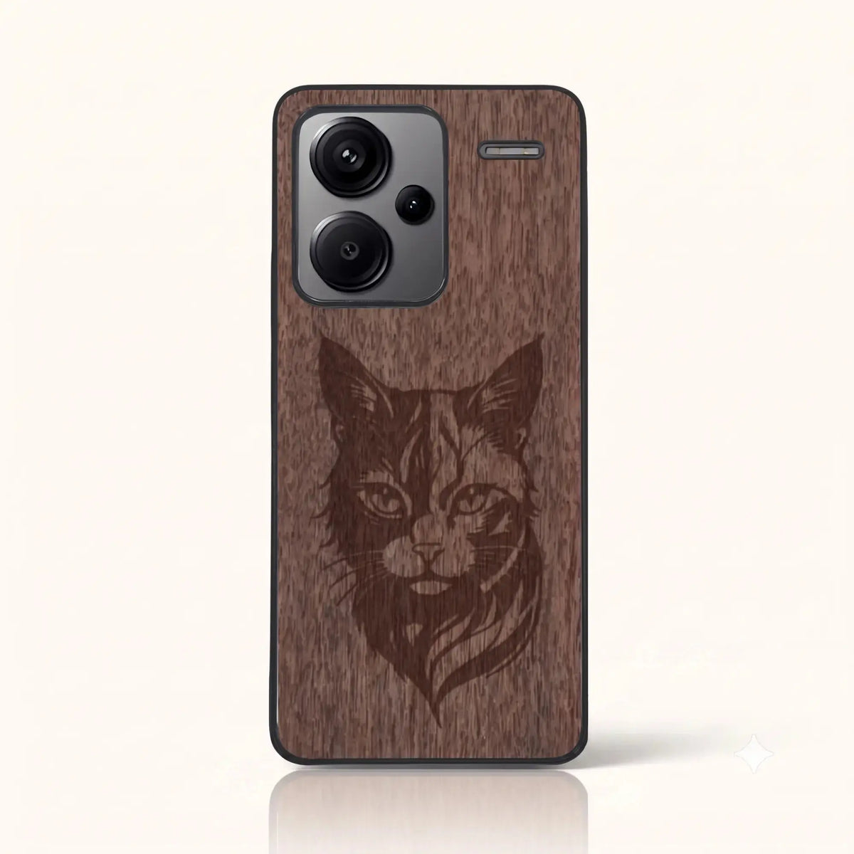 Coque Xiaomi Redmi Note 13 Pro Plus 5G – Le Chat en bois de noyer foncé