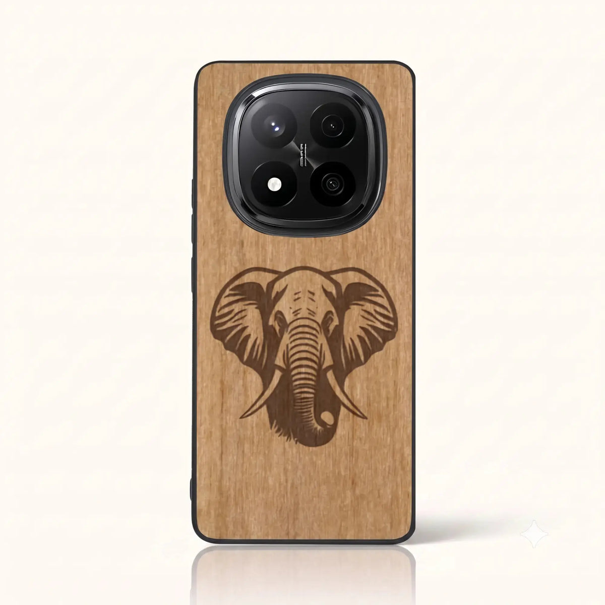 Coque Xiaomi Redmi Note 15 Pro Plus – Éléphant en bois de tilleul clair