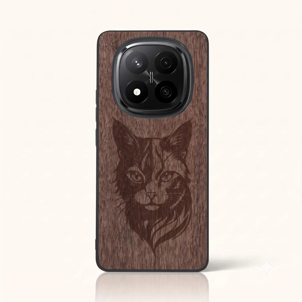 Coque Xiaomi Redmi Note 14 Pro 5G – Le Chat en bois de noyer foncé