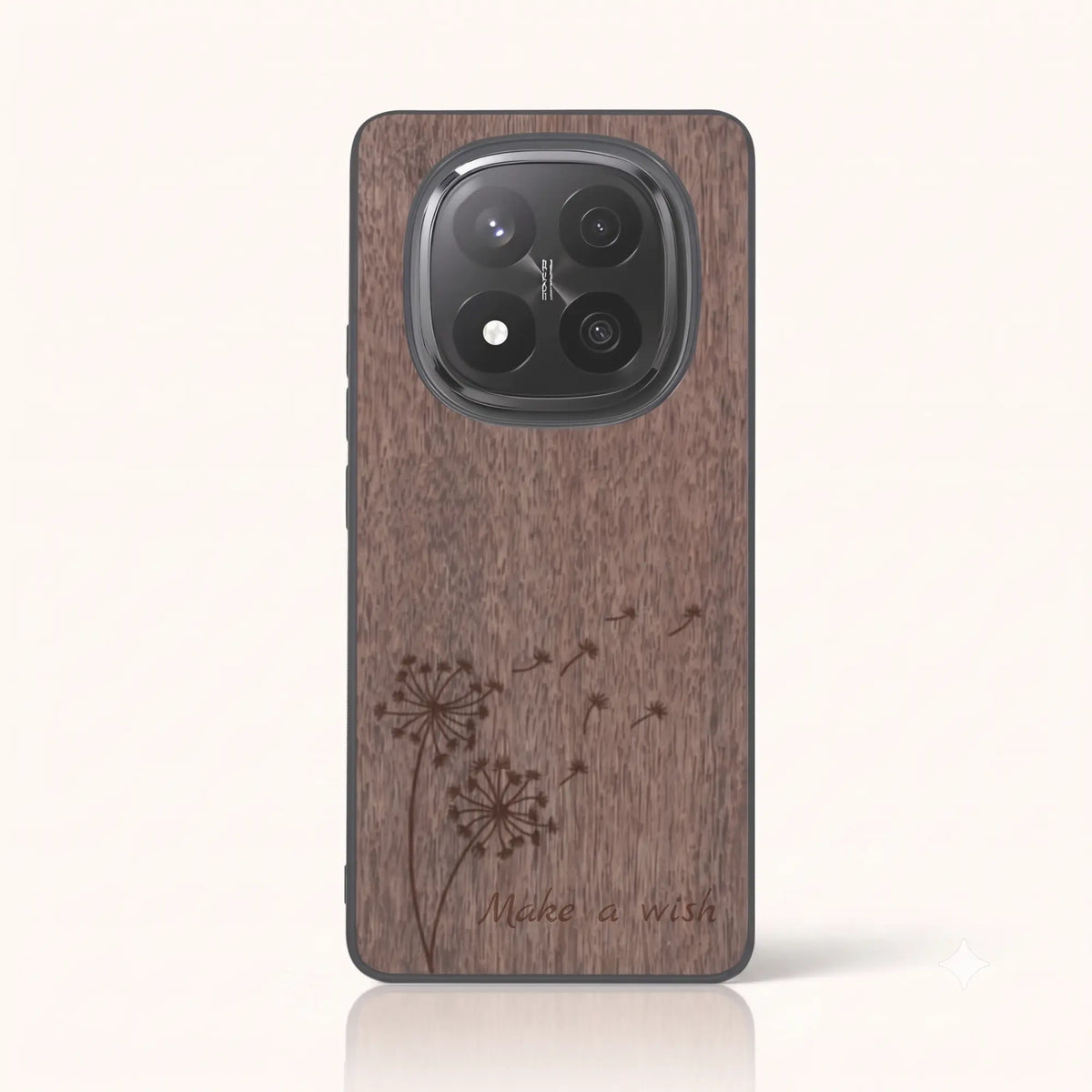 Coque Xiaomi Redmi Note 15 Pro Plus et modèles similaires – Make a Wish en bois de noyer foncé
