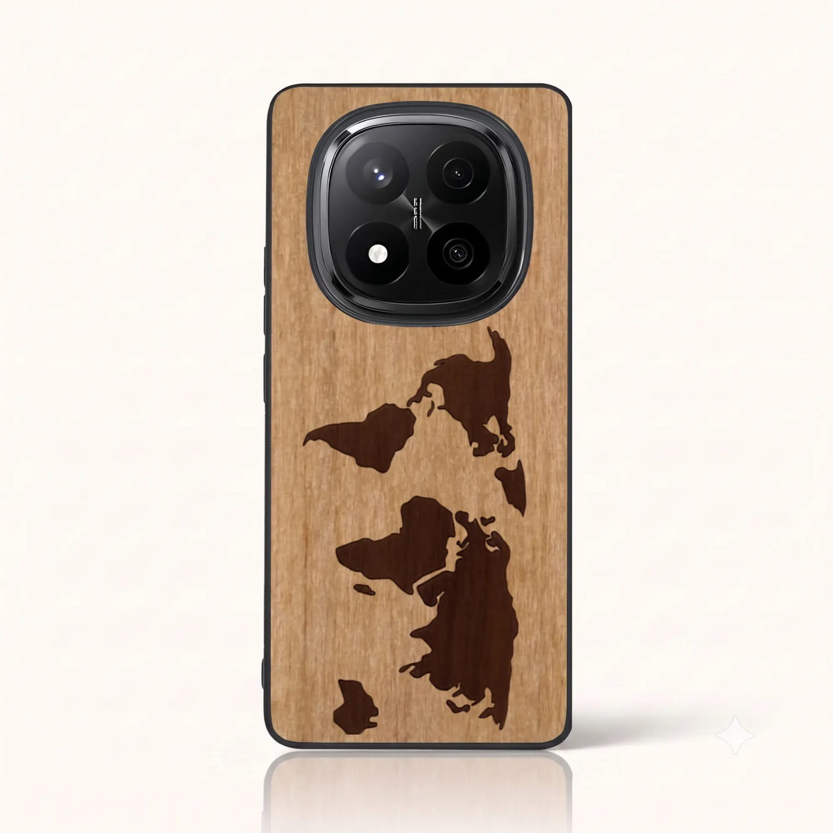 Coque Xiaomi Redmi Note 15 Pro Plus – Le Planisphère en marqueterie de bois