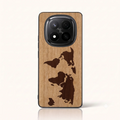 Coque Xiaomi Redmi Note 15 – Le Planisphère en marqueterie de bois