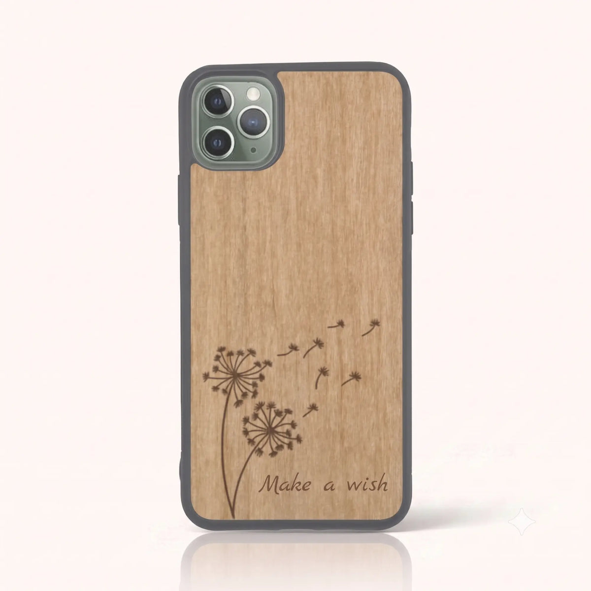 Coque iPhone 11 Pro Max – Make a Wish en bois de tilleul clair