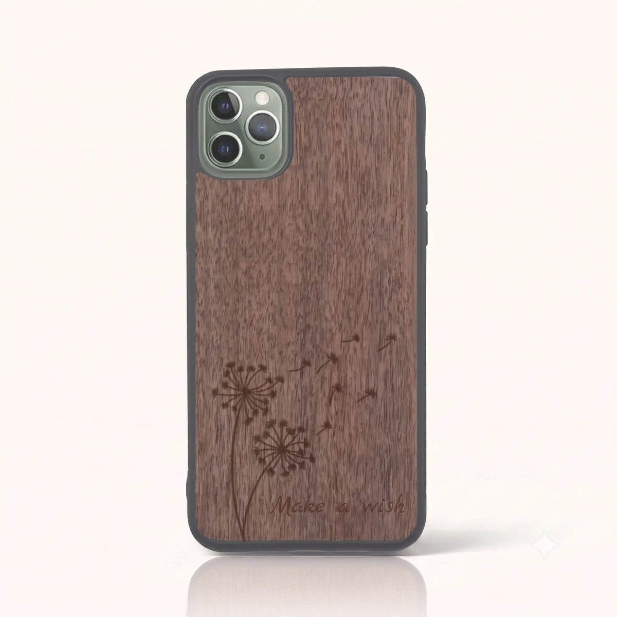 Coque iPhone 11 Pro – Make a Wish en bois de noyer foncé