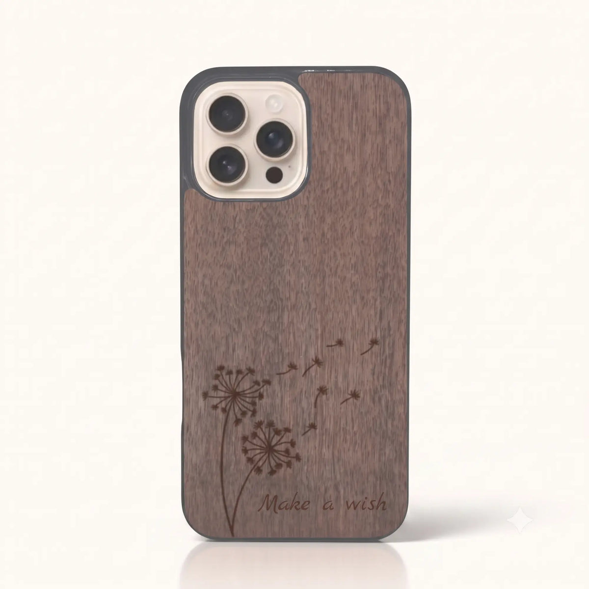 Coque iPhone 12 Pro Max – Make a Wish en bois de noyer foncé
