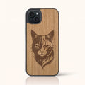 Coque iPhone 15 Plus – Le Chat en bois de tilleul clair
