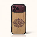 Coque iPhone 18 Pro Max – La Fleur de Lotus en marqueterie de bois