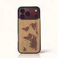 Coque iPhone 18 Pro Max – Le Planisphère en marqueterie de bois