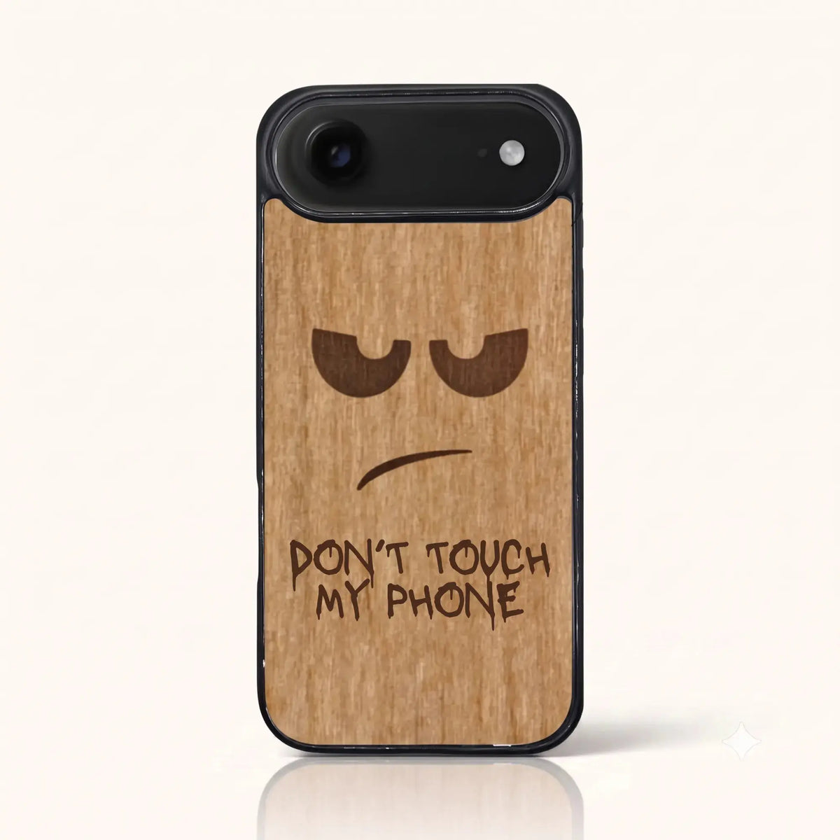 Coque iPhone Air – Don't Touch My Phone en bois de tilleul clair