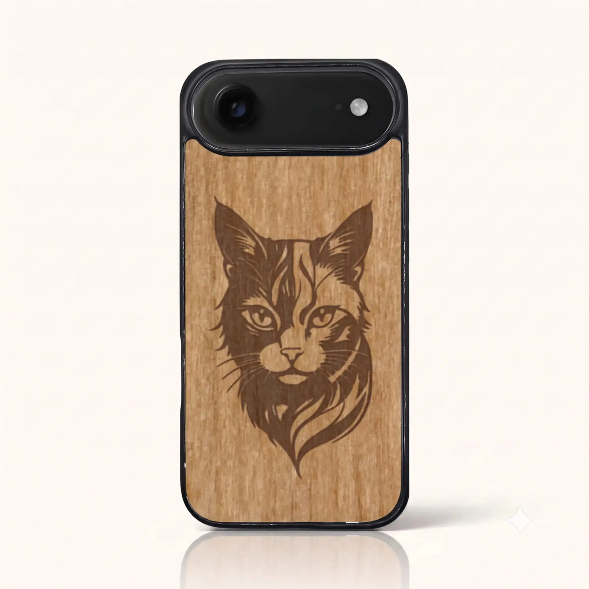Coque iPhone Air – Le Chat en bois de tilleul clair