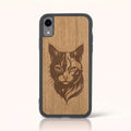 Coque iPhone XR – Le Chat en bois de tilleul clair