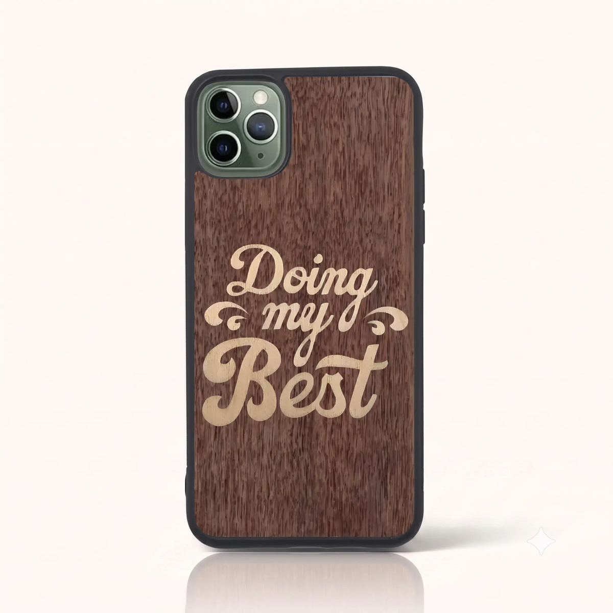 Coque iPhone 11 Pro – Doing My Best en marqueterie de bois