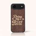 Coque iPhone Air – Doing My Best en marqueterie de bois