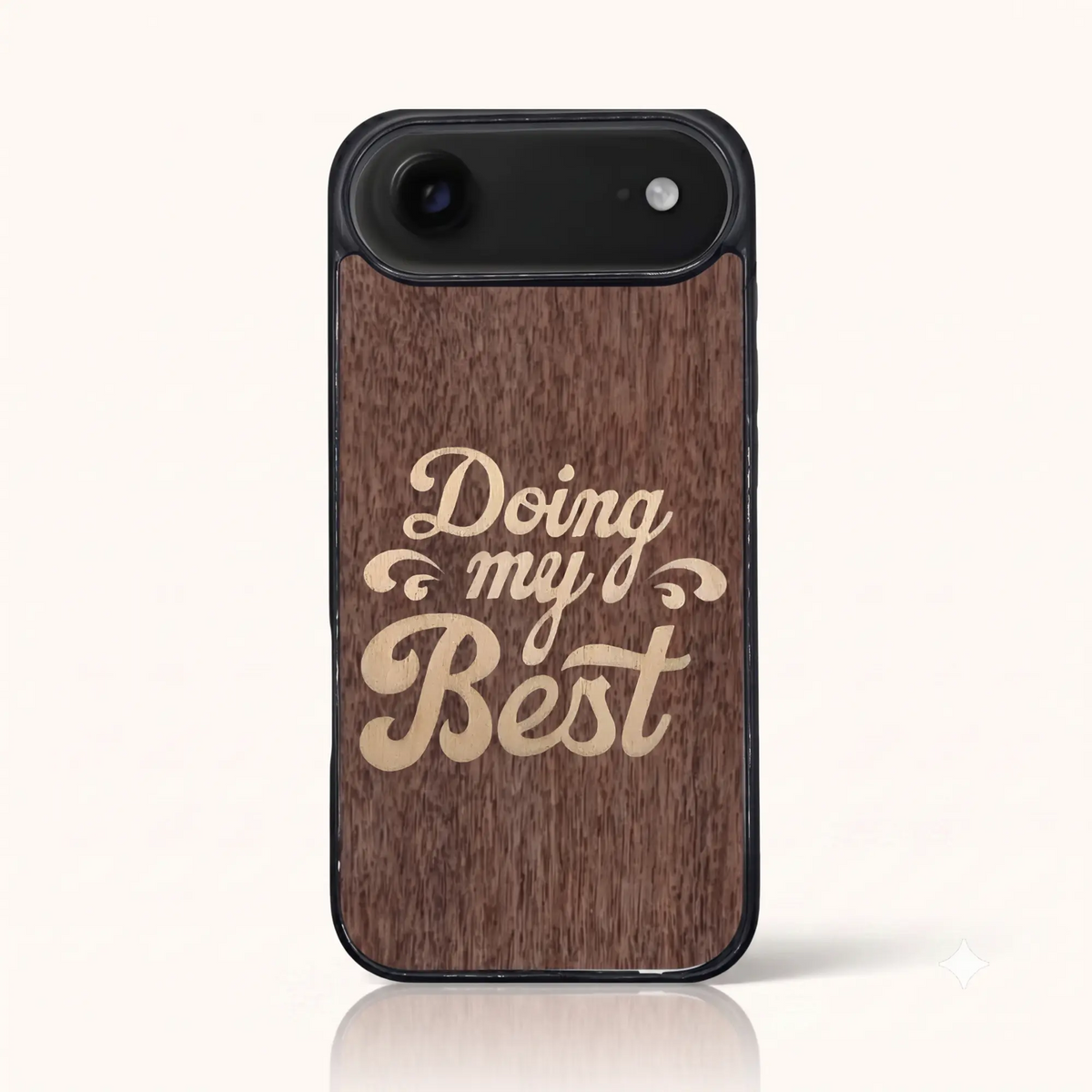 Coque iPhone Air – Doing My Best en marqueterie de bois