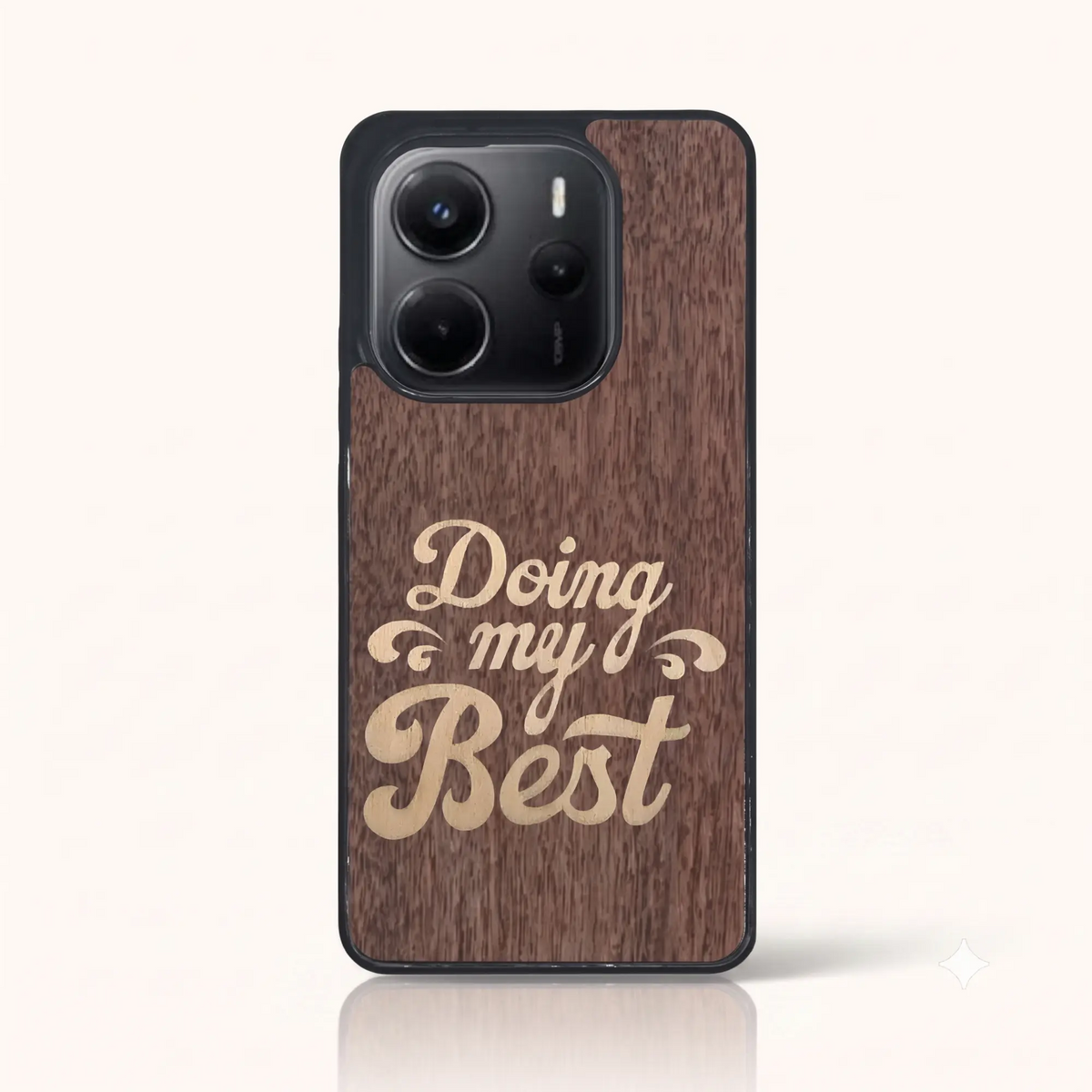 Coque de téléphone en bois marqueterie Doing My Best – Xiaomi Redmi Note 14 5G