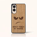 Coque Samsung S25 Edge – Don't Touch My Phone en bois de tilleul clair