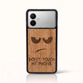 Coque Samsung S26 Edge – Don't Touch My Phone en bois de tilleul clair