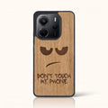 Coque Xiaomi Redmi Note 14 4G – Don't Touch My Phone en bois de tilleul clair