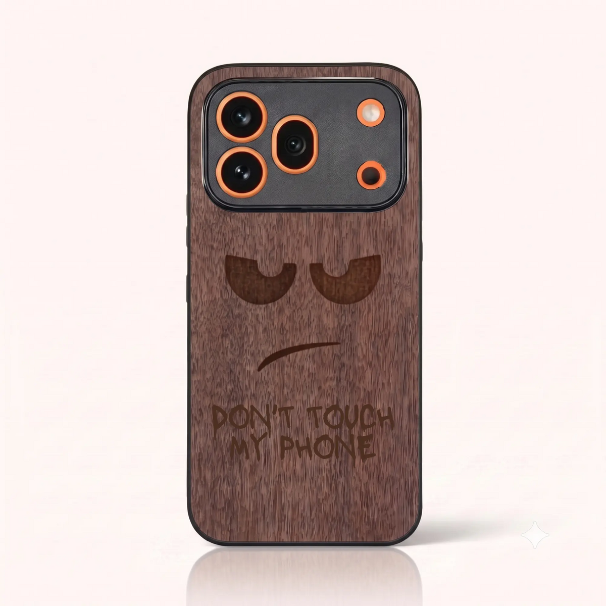 Coque Honor 600 Pro – Don't Touch My Phone en gravure sur bois (Noyer)