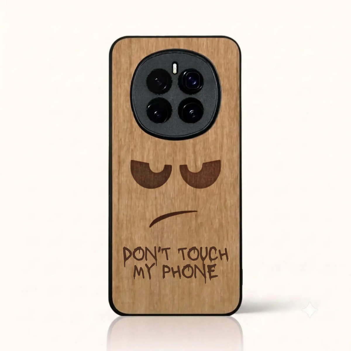 Coque Honor Magic 7 – Don't Touch My Phone en gravure sur bois (Tilleul)