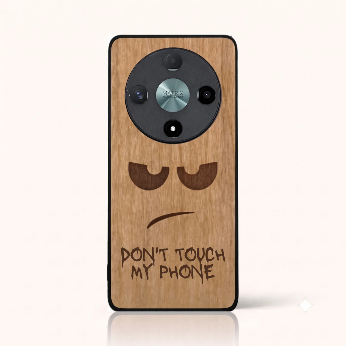 Coque Honor Magic 6 Lite – Don't Touch My Phone en gravure sur bois (Tilleul)