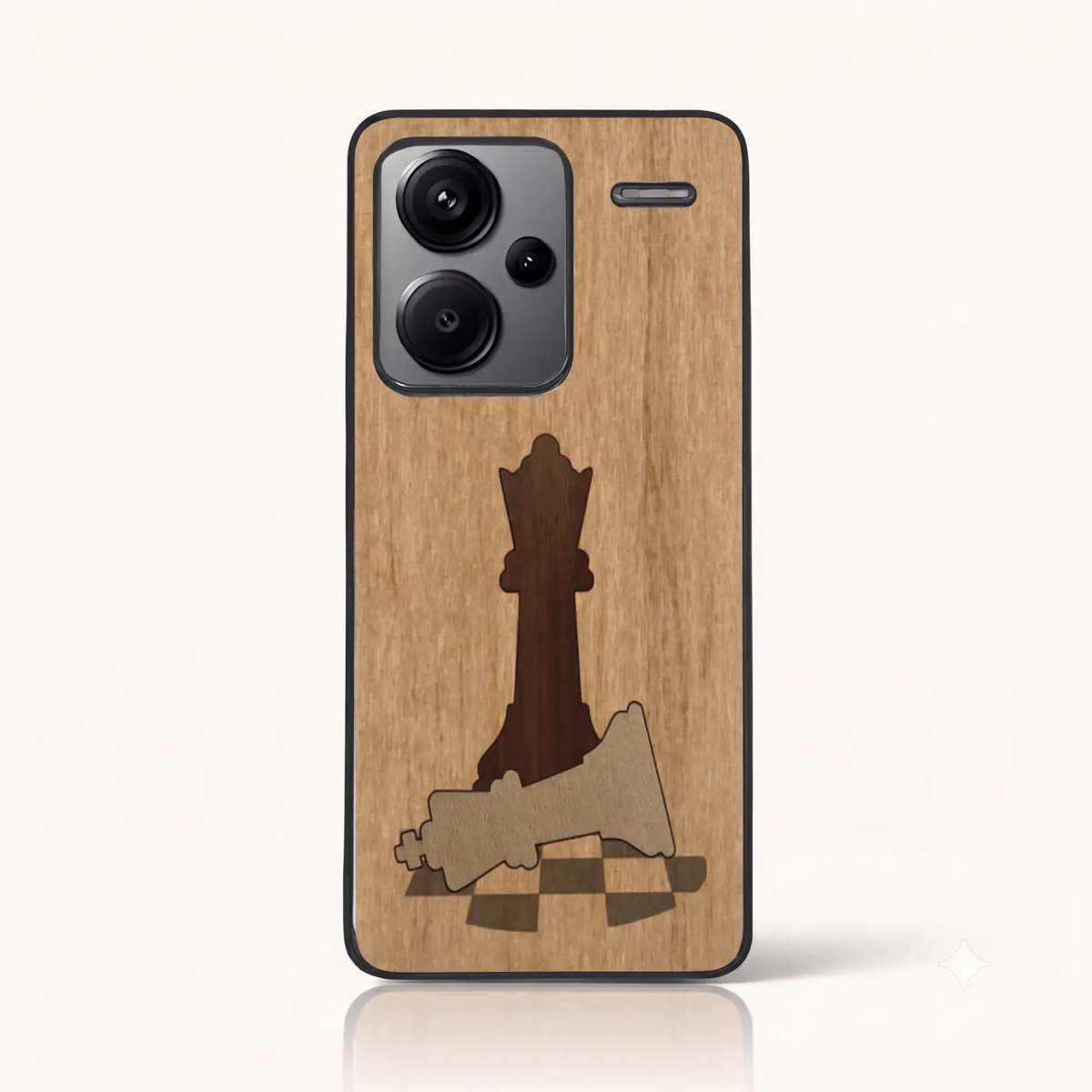 Coque de téléphone en bois marqueterie Échec et Mat – Xiaomi Redmi Note 13 Pro Plus 5G