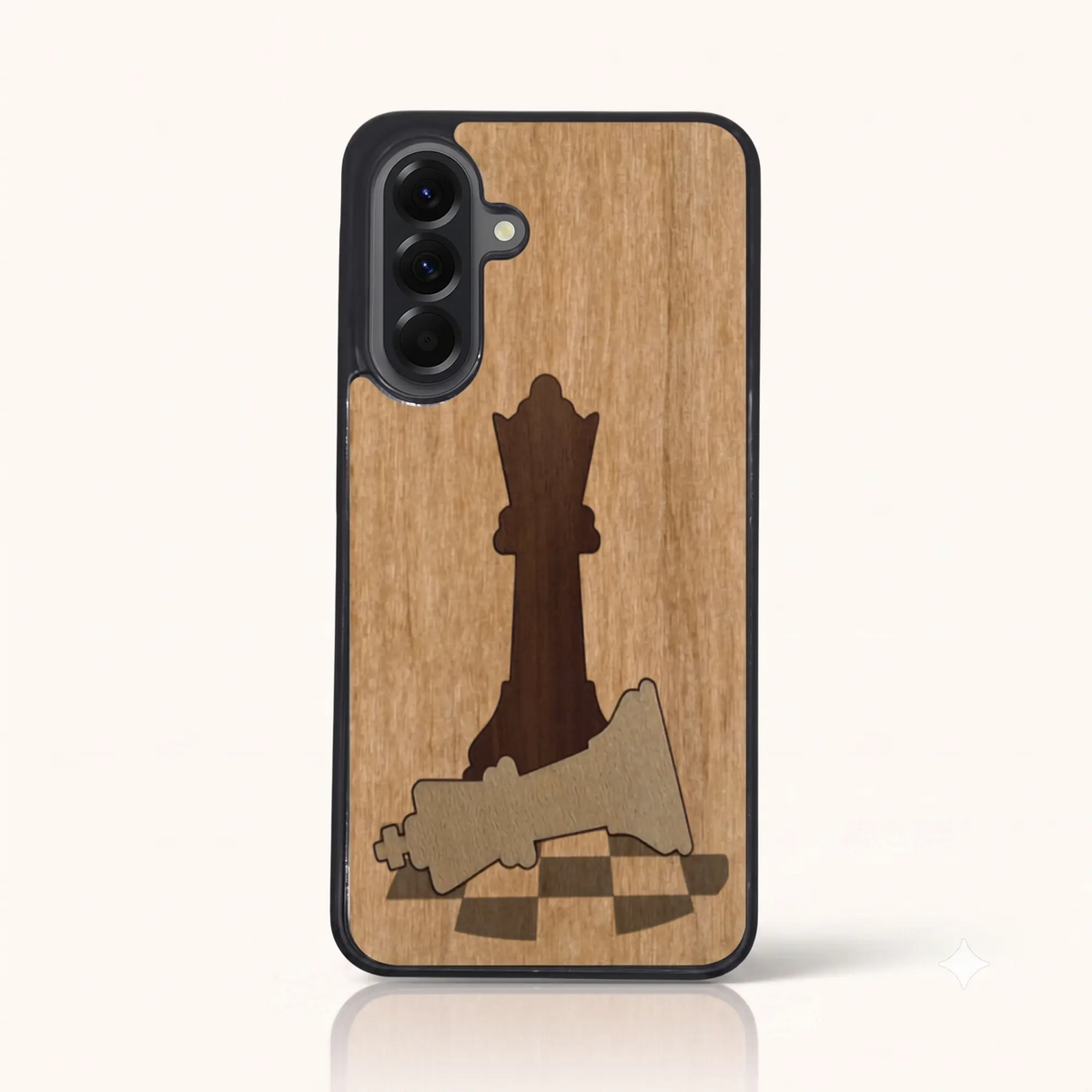 Coque de téléphone en bois marqueterie Échec et Mat – Samsung A56 5G