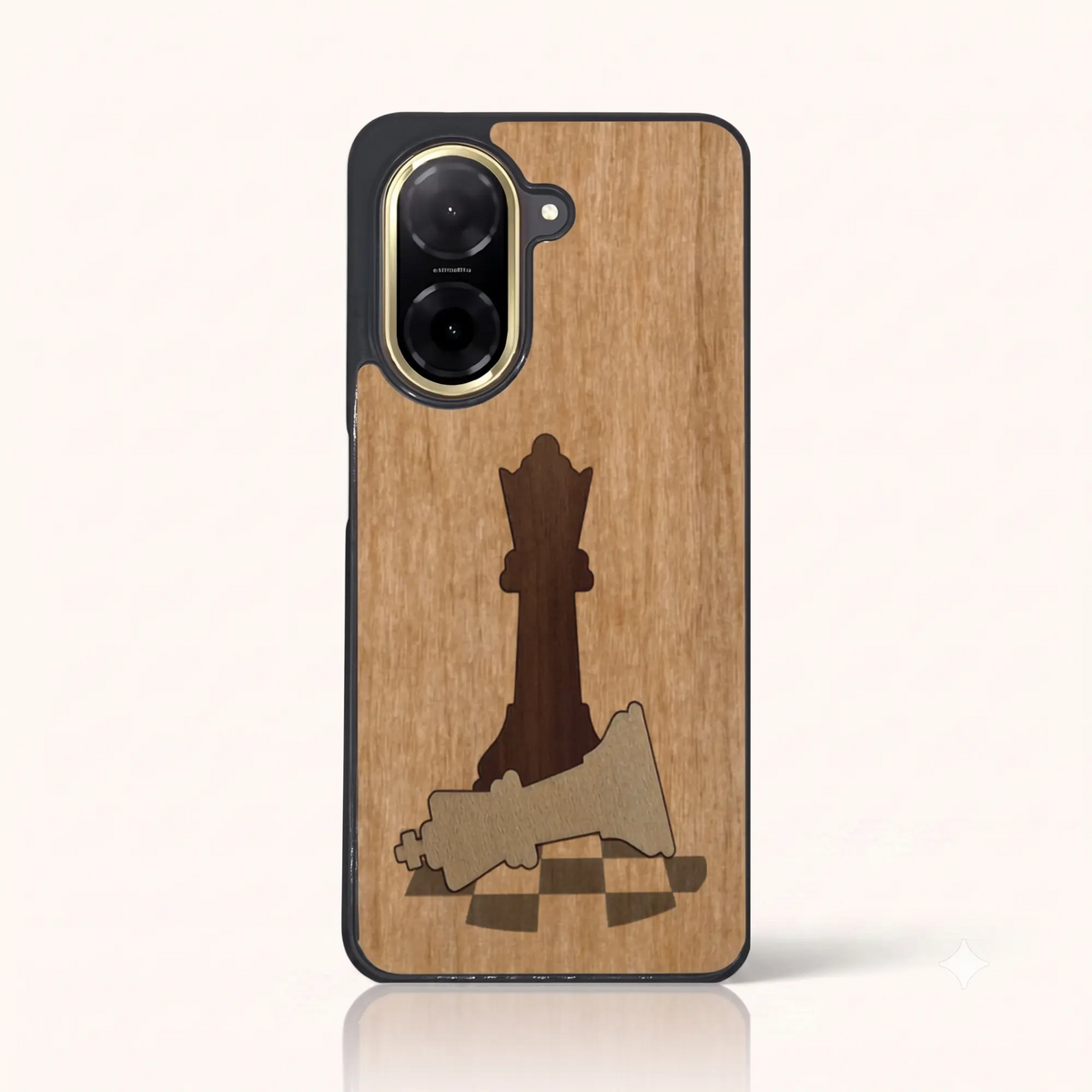 Coque de téléphone en bois marqueterie Échec et Mat – Xiaomi Redmi A5 4G