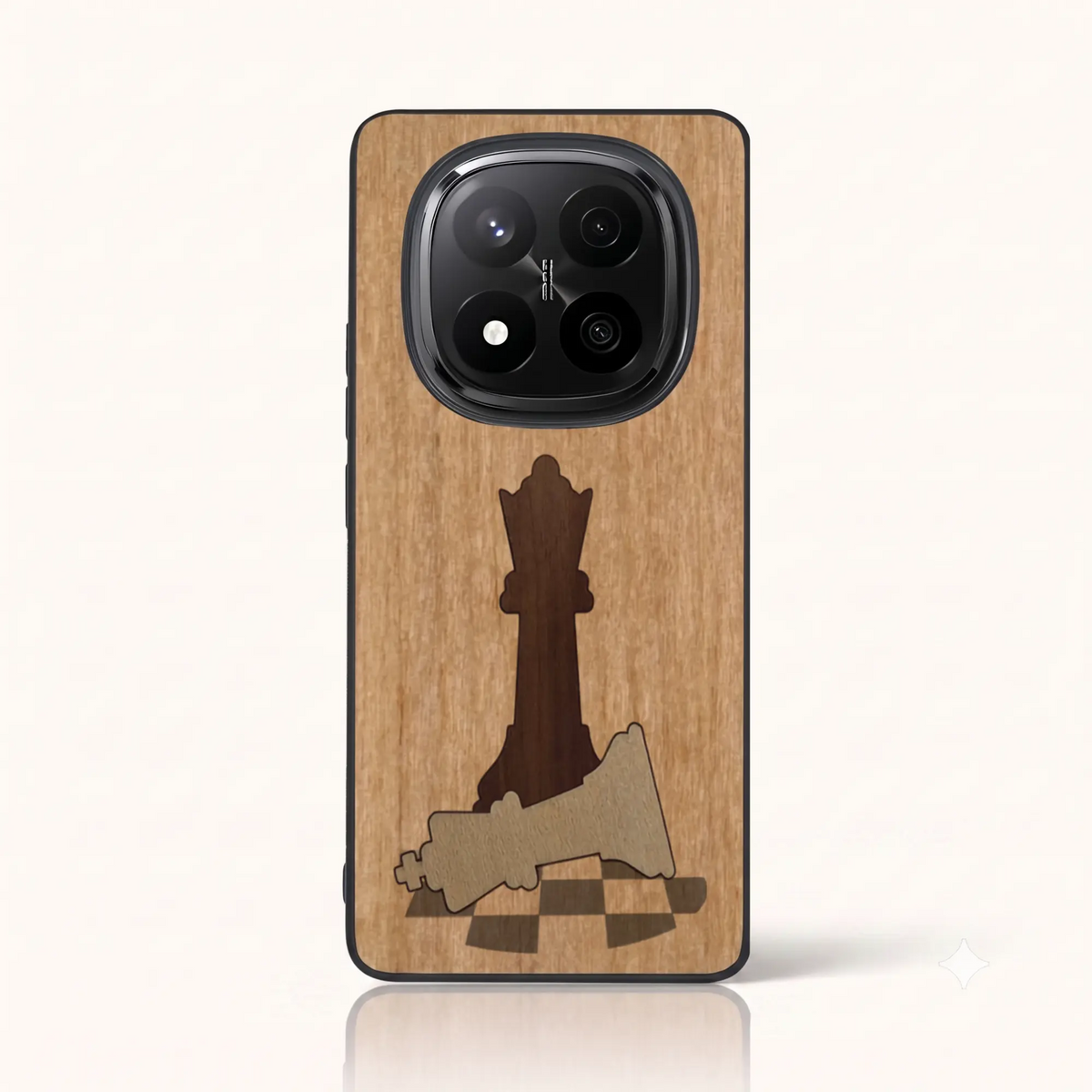 Coque de téléphone en bois marqueterie Échec et Mat – Xiaomi Redmi Note 15 Pro Plus