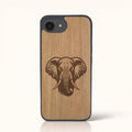 Coque iPhone 16e – Éléphant en bois de tilleul clair
