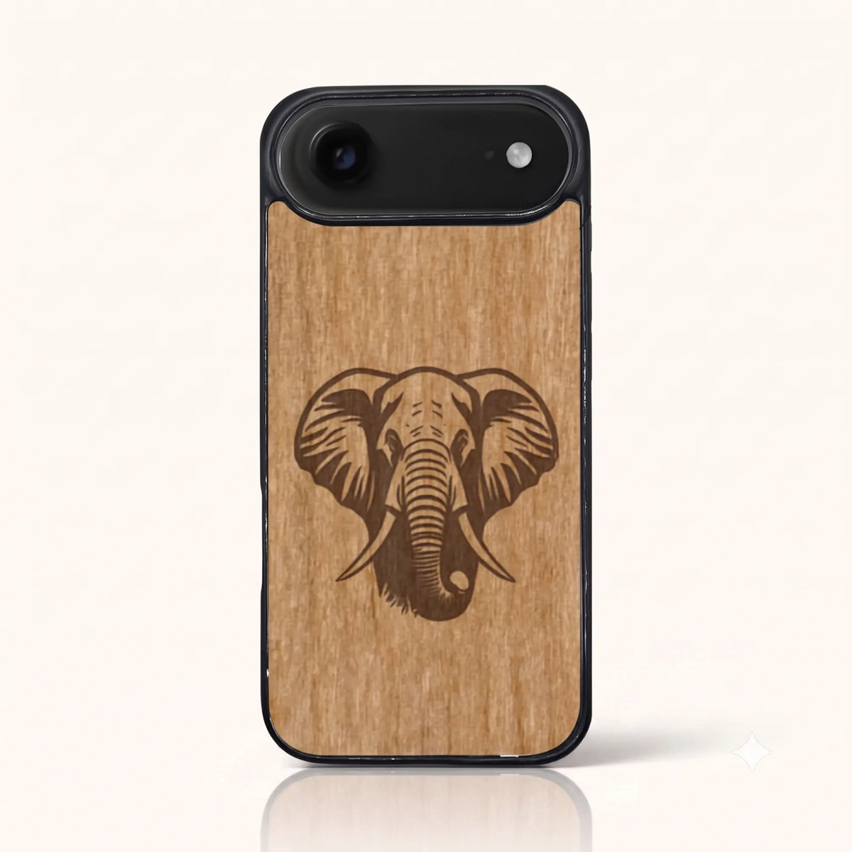 Coque iPhone Air – Éléphant en bois de tilleul clair
