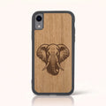 Coque iPhone XR – Éléphant en bois de tilleul clair