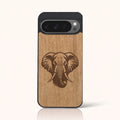 Coque Pixel 9 Pro – Éléphant en bois de tilleul clair
