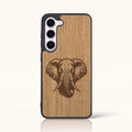 Coque Samsung S23 – Éléphant en bois de tilleul clair