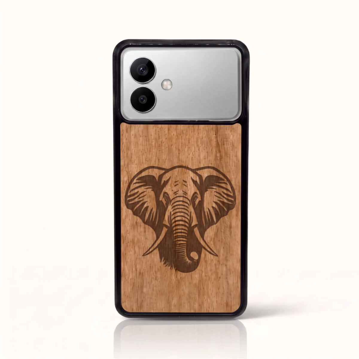 Coque Samsung S26 Edge – Éléphant en bois de tilleul clair