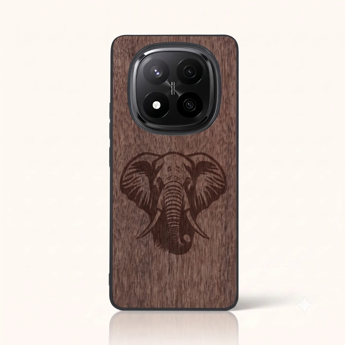 Coque Xiaomi Redmi Note 15 Pro Plus – Éléphant en bois de noyer foncé