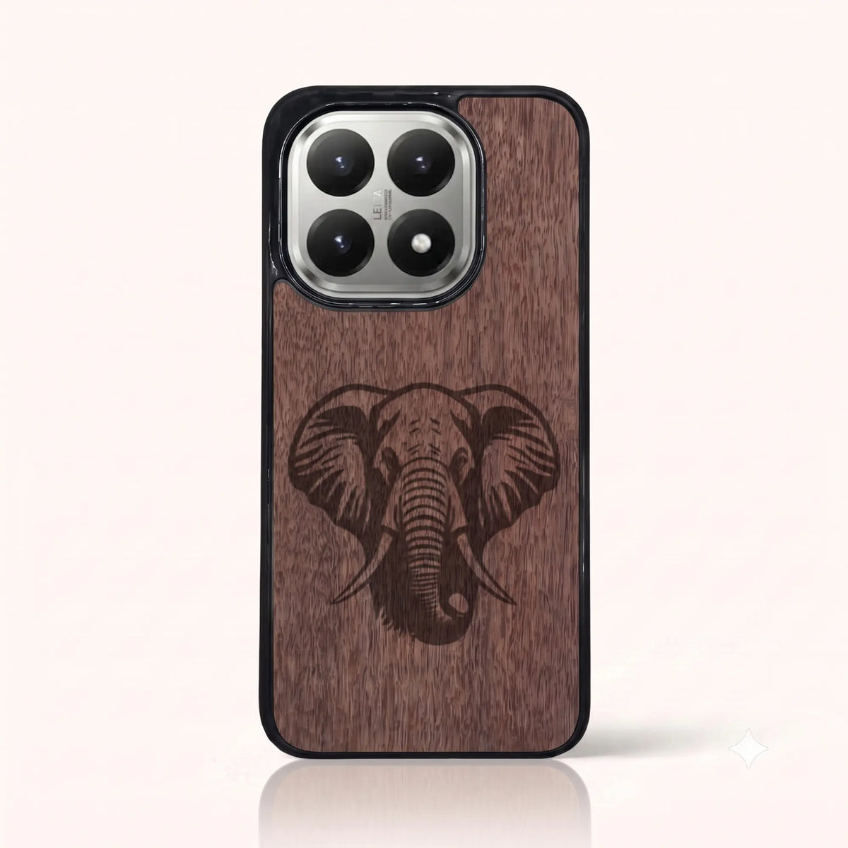Coque Xiaomi Mi 15T – Éléphant en bois de noyer foncé
