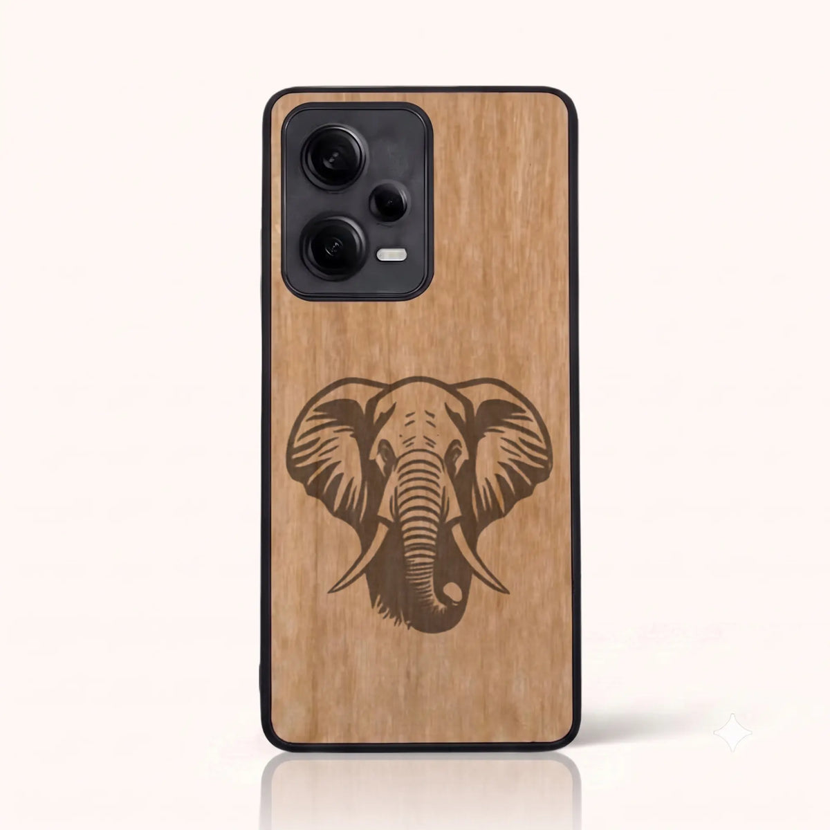 Coque Xiaomi Redmi Note 12 Pro 5G – Éléphant en bois de tilleul clair