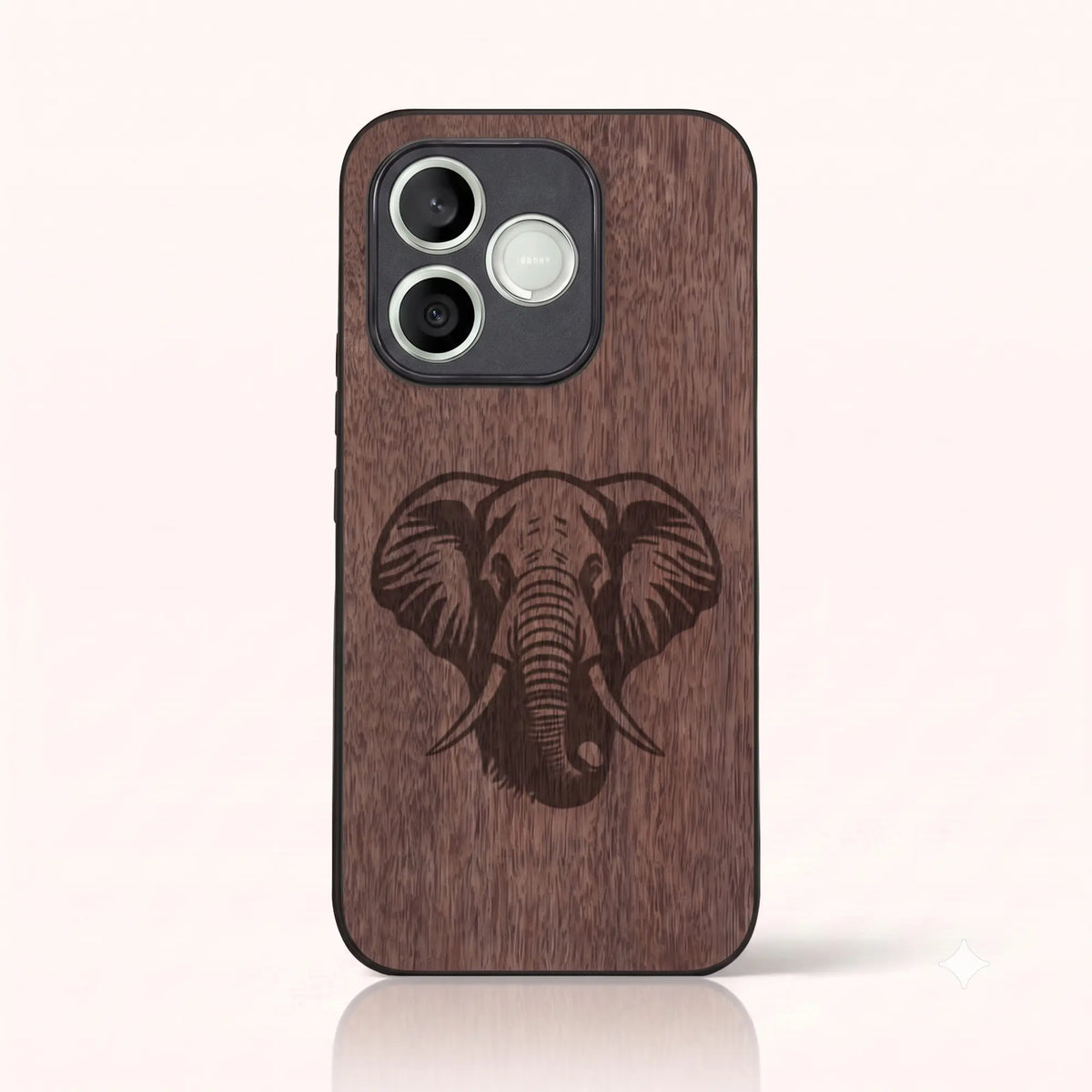 Coque Honor 600 Lite – Éléphant en bois de noyer foncé