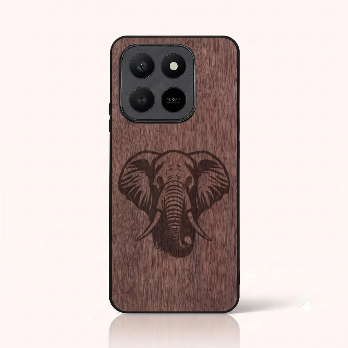 Coque Honor 400 Smart – Éléphant en bois de noyer foncé