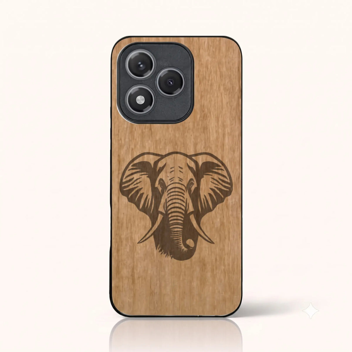 Coque Honor 400 Lite – Éléphant en bois de tilleul clair