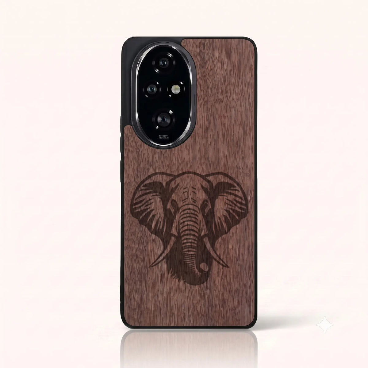 Coque Honor 200 Pro – Éléphant en bois de noyer foncé