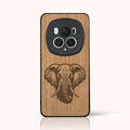 Coque Honor Magic 6 Pro – Éléphant en bois de tilleul clair