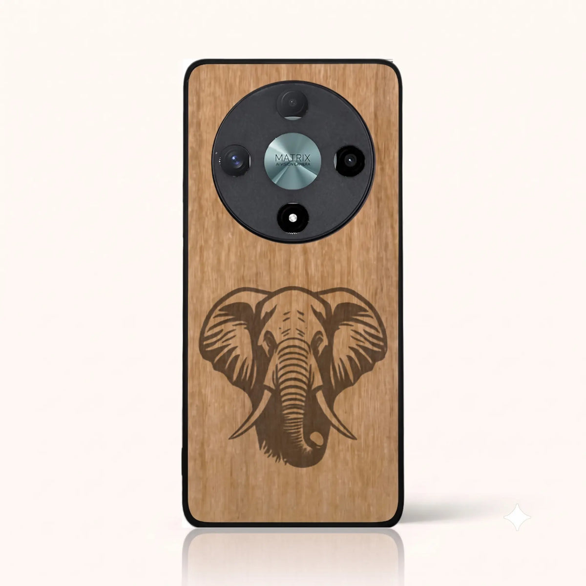 Coque Honor Magic 6 Lite – Éléphant en bois de tilleul clair