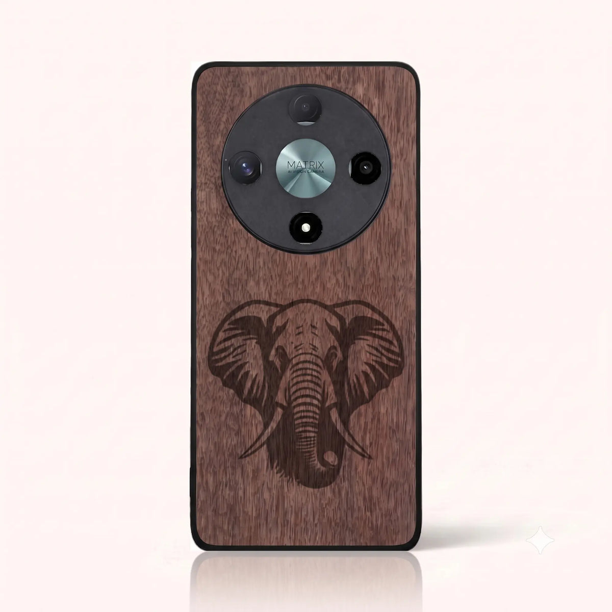 Coque Honor Magic 6 Lite – Éléphant en bois de noyer foncé