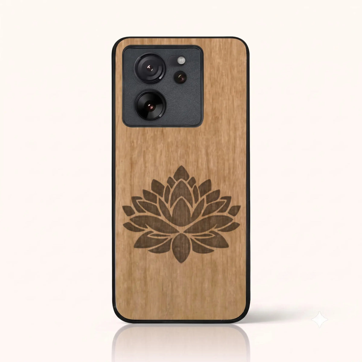 Coque Xiaomi Mi 13T – Fleur de Lotus en bois de tilleul clair